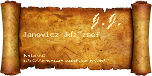 Janovicz József névjegykártya